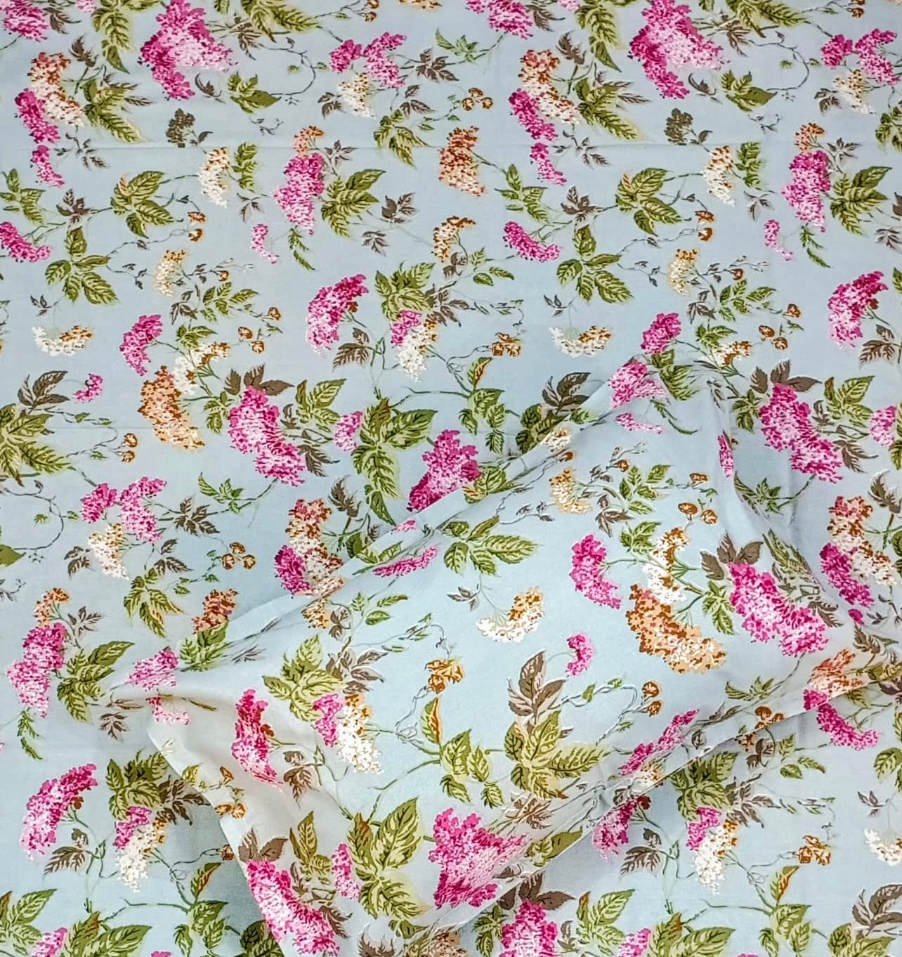 Pure cotton single bedsheet with 1 pillow cover (Size 60x90 inches)
