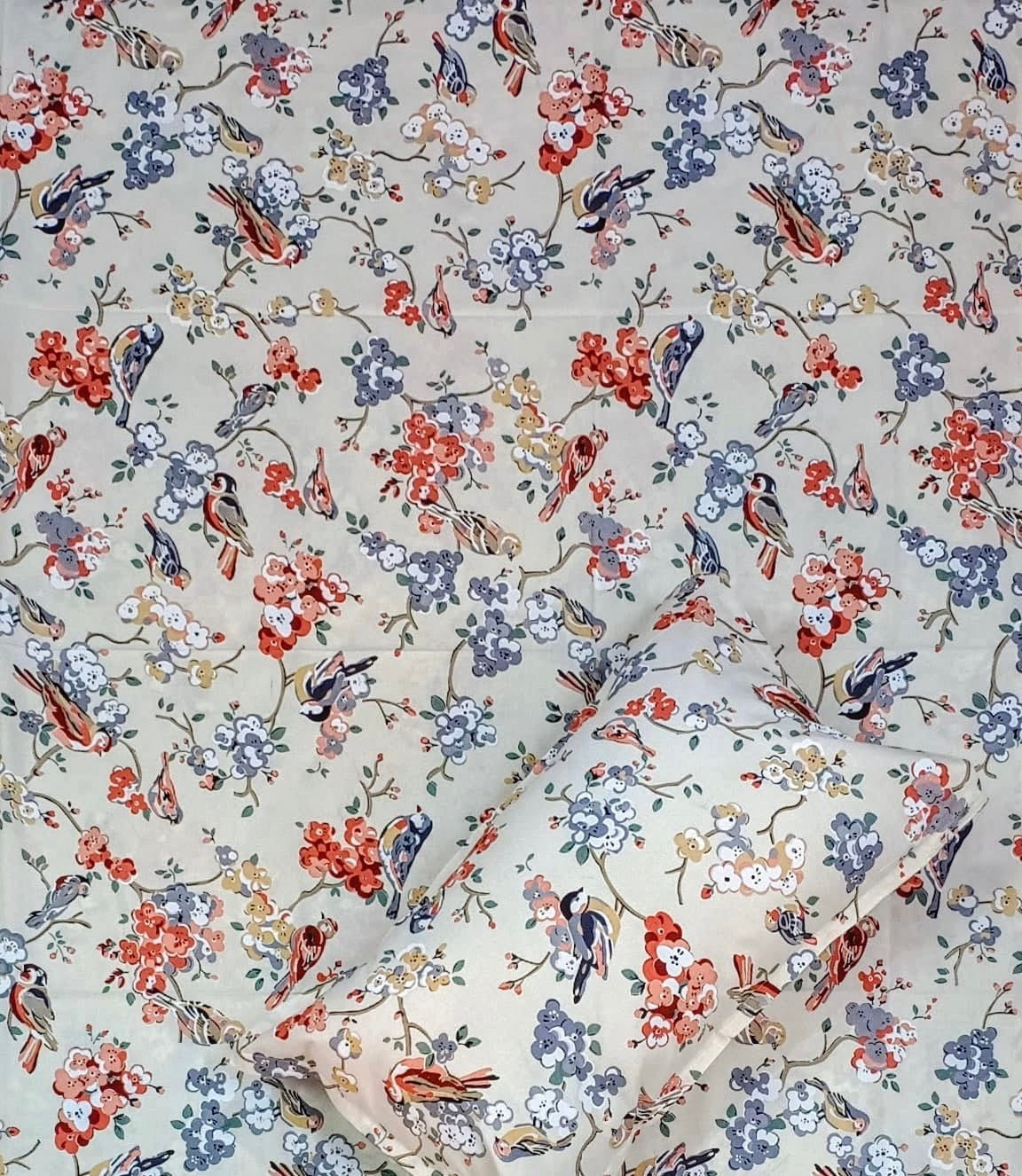 Pure cotton single bedsheet with 1 pillow cover (Size 60x90 inches)