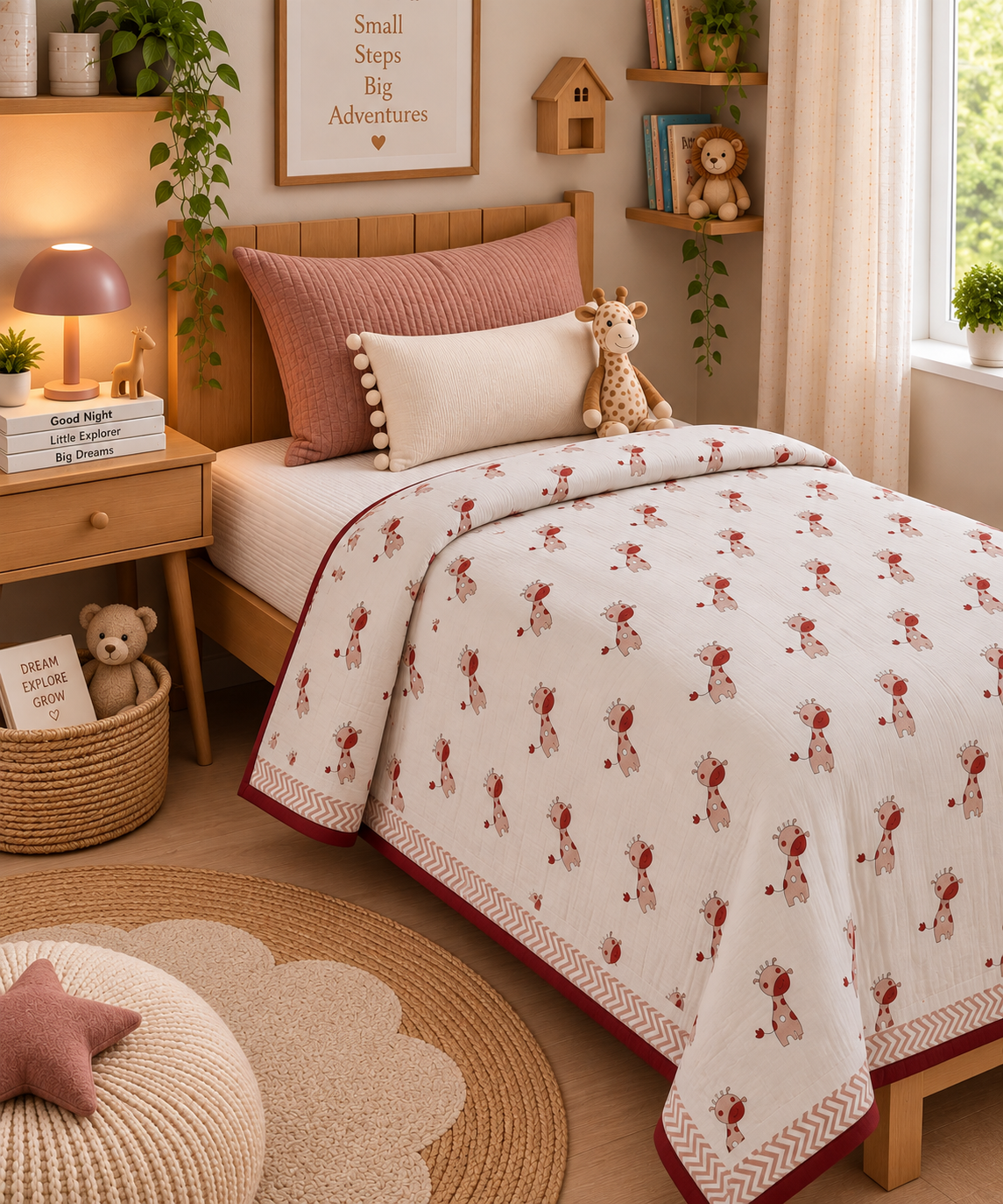 Pure mulmul cotton kids single dohar - 60x90 inches