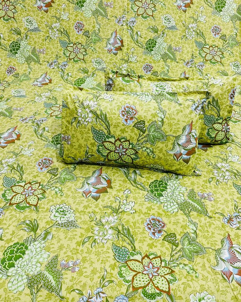 Pure cotton bedsheets double bedsheets with two pillow covers 100x108 inches