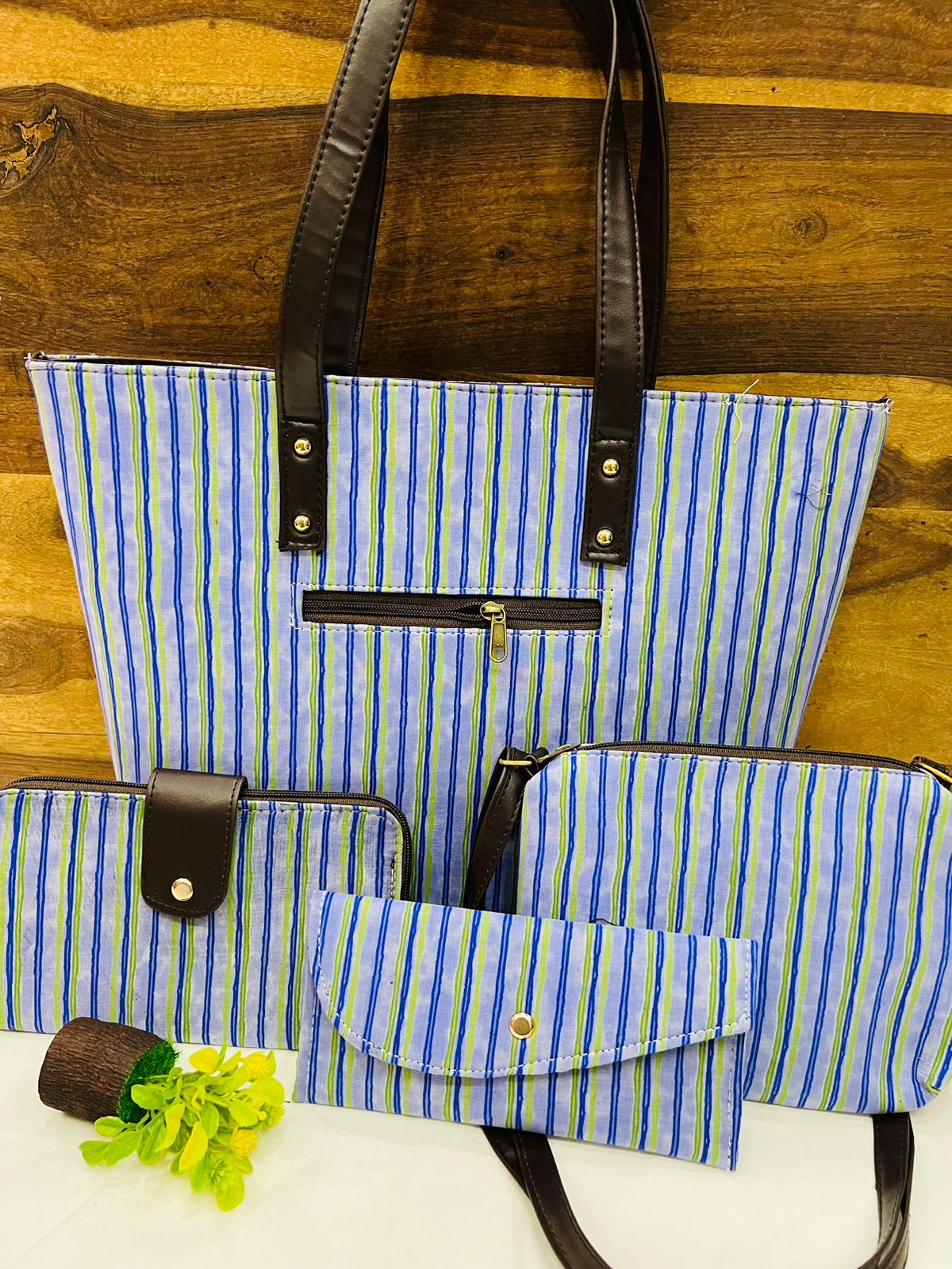 4 Piece printed fabric handbag combos