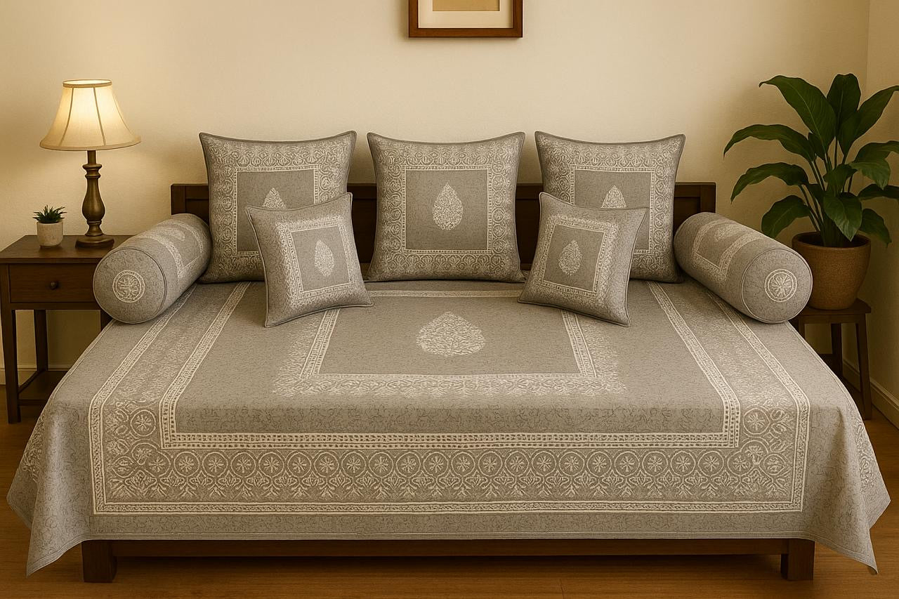 Pure cotton printed 8 piece traditional diwan sets