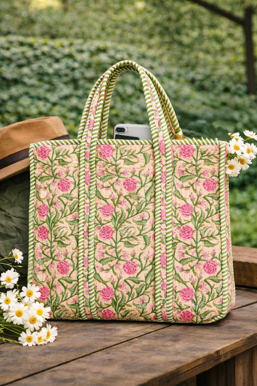 Pure cotton quilted bags (14x16 inches)