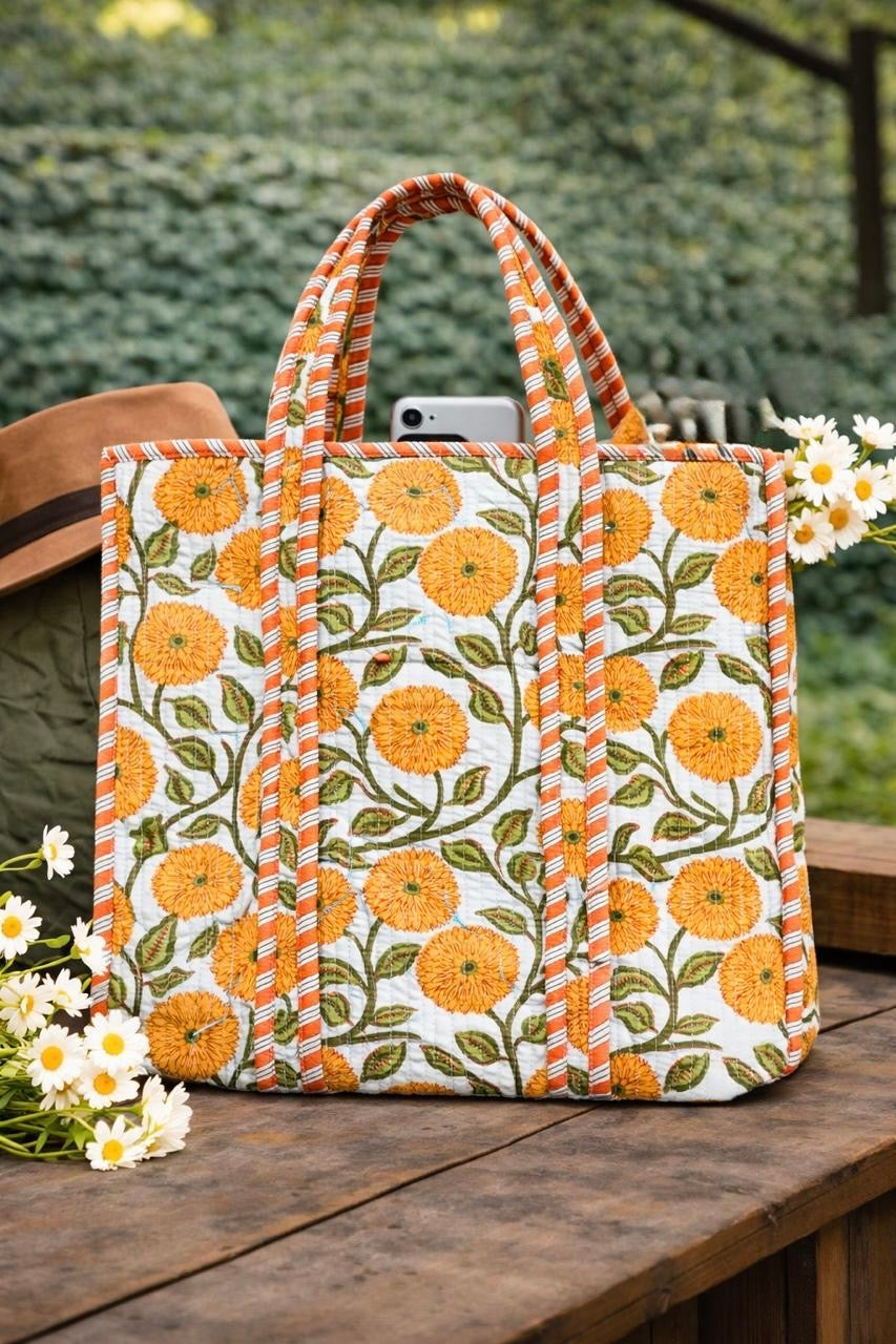 Pure cotton quilted bags (14x16 inches)