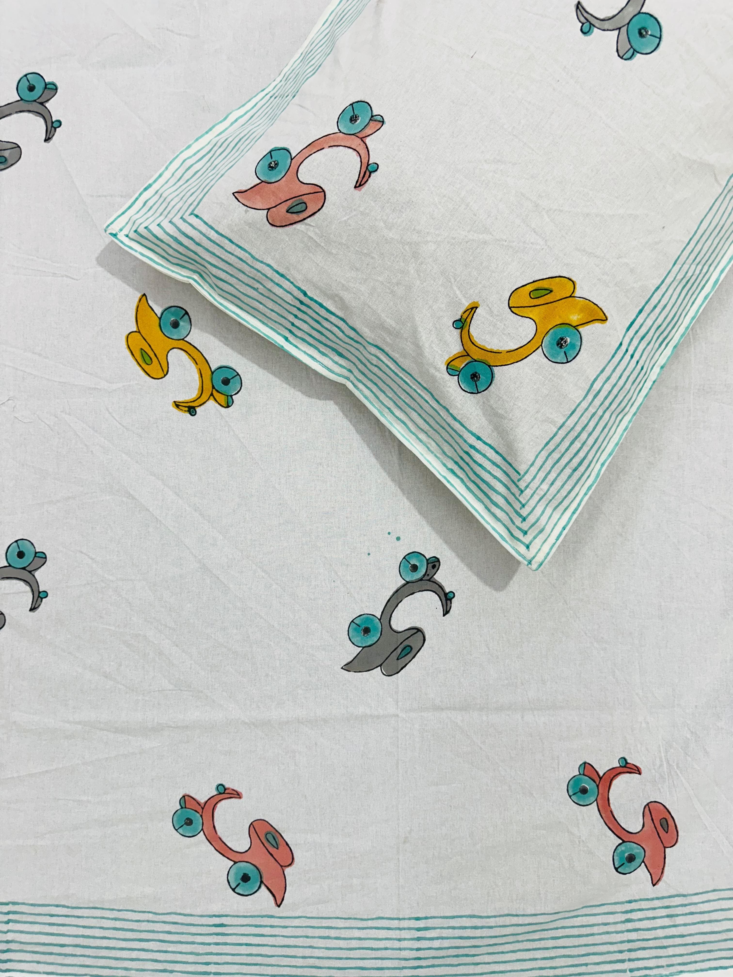 Pure cotton single bedsheets for kids (60x90 inches)