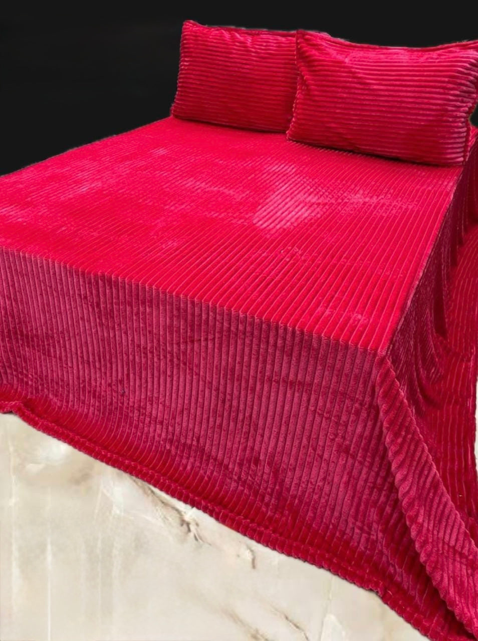 Warm solid colour double bedsheets with 2 pillow covers (100x105 inches)