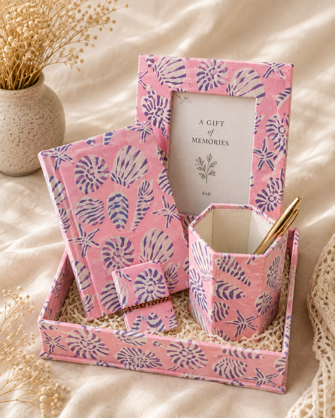 5 piece hand block printed gift combo