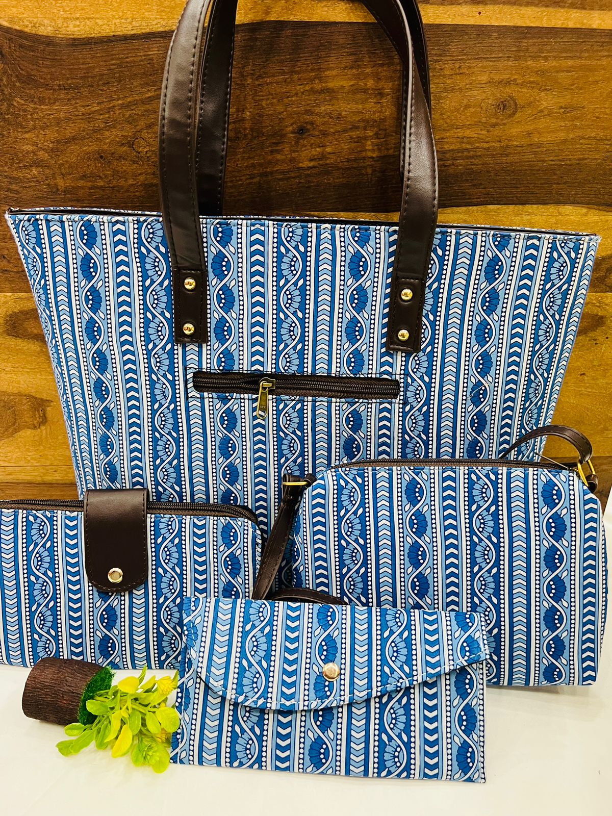 4 Piece printed fabric handbag combos