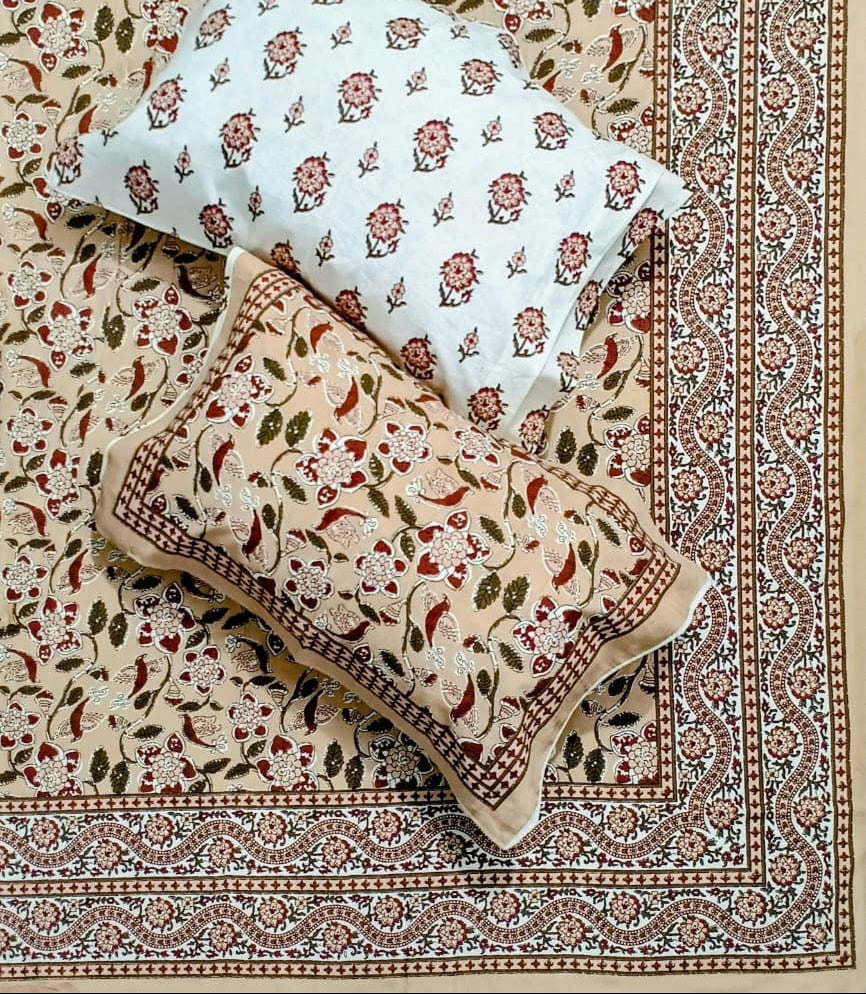 Pure cotton kalamkari bedsheet king size (95x108 inches)