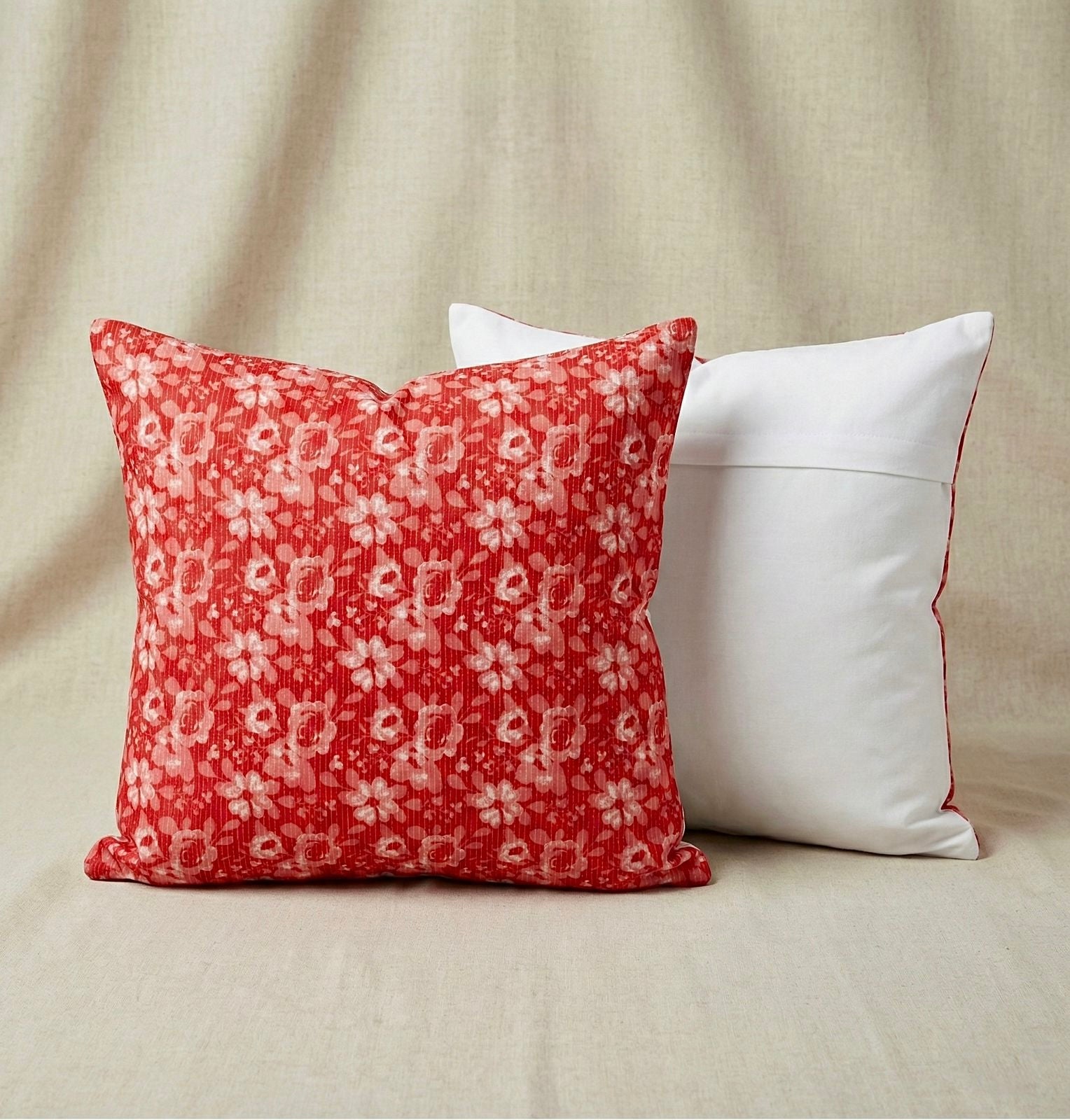 Pure cotton large sized cushion covers - set of 2 (24x24 inches)