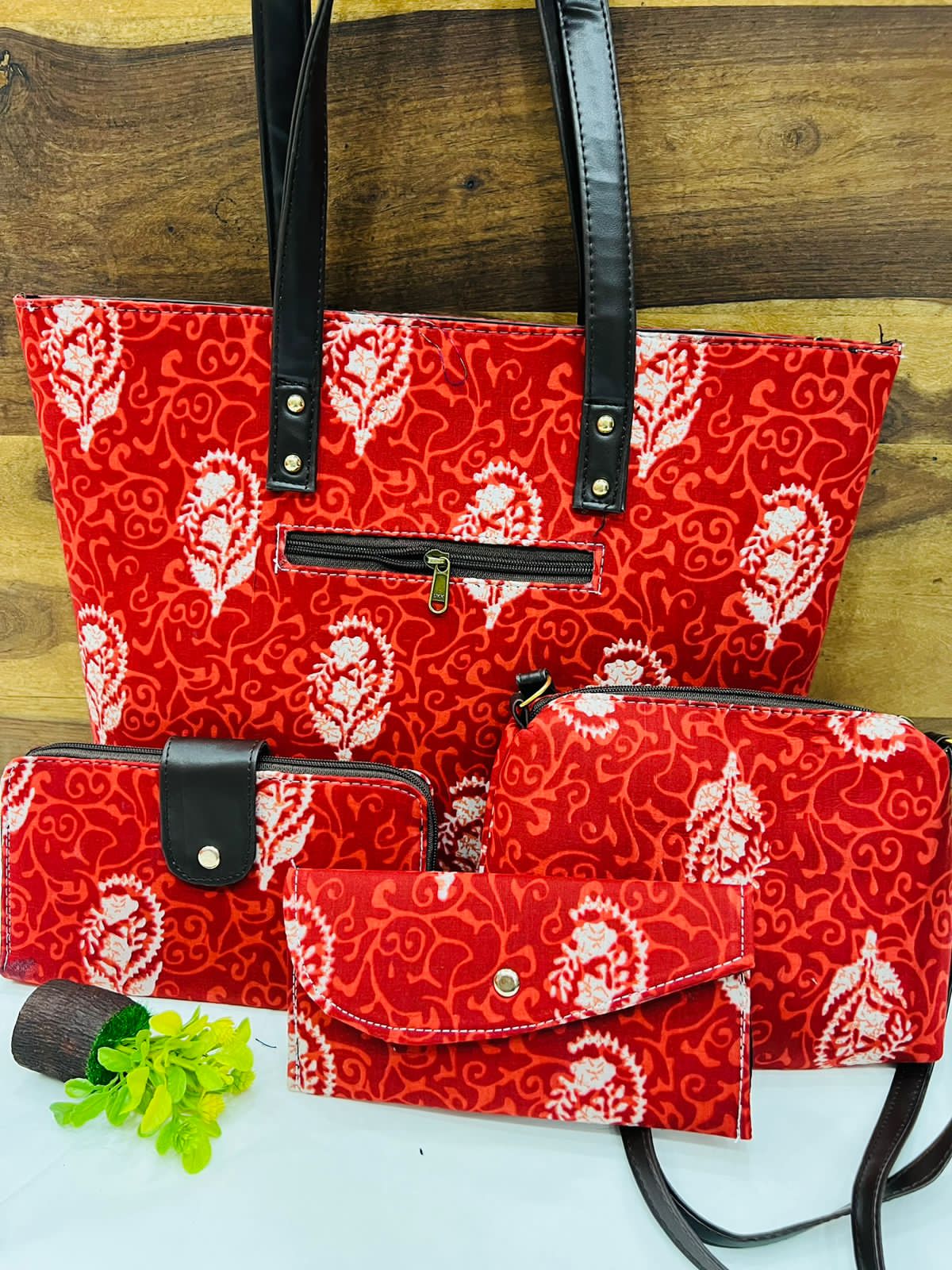 4 Piece printed fabric handbag combos