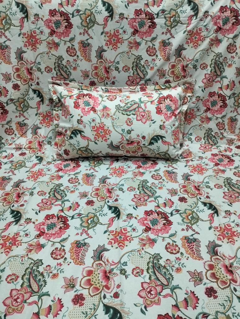 Pure cotton single bedsheets (SET OF 2) with one pillow cover offer