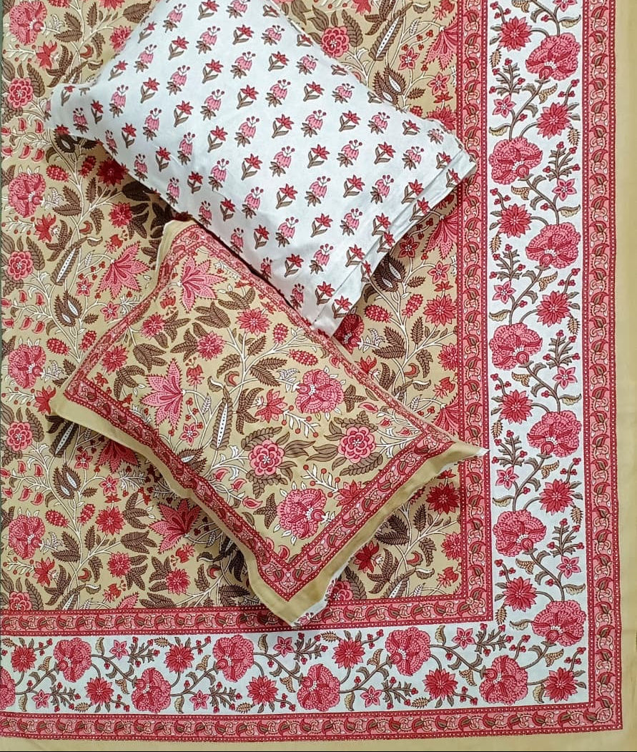 Pure cotton kalamkari bedsheet king size (95x108 inches)