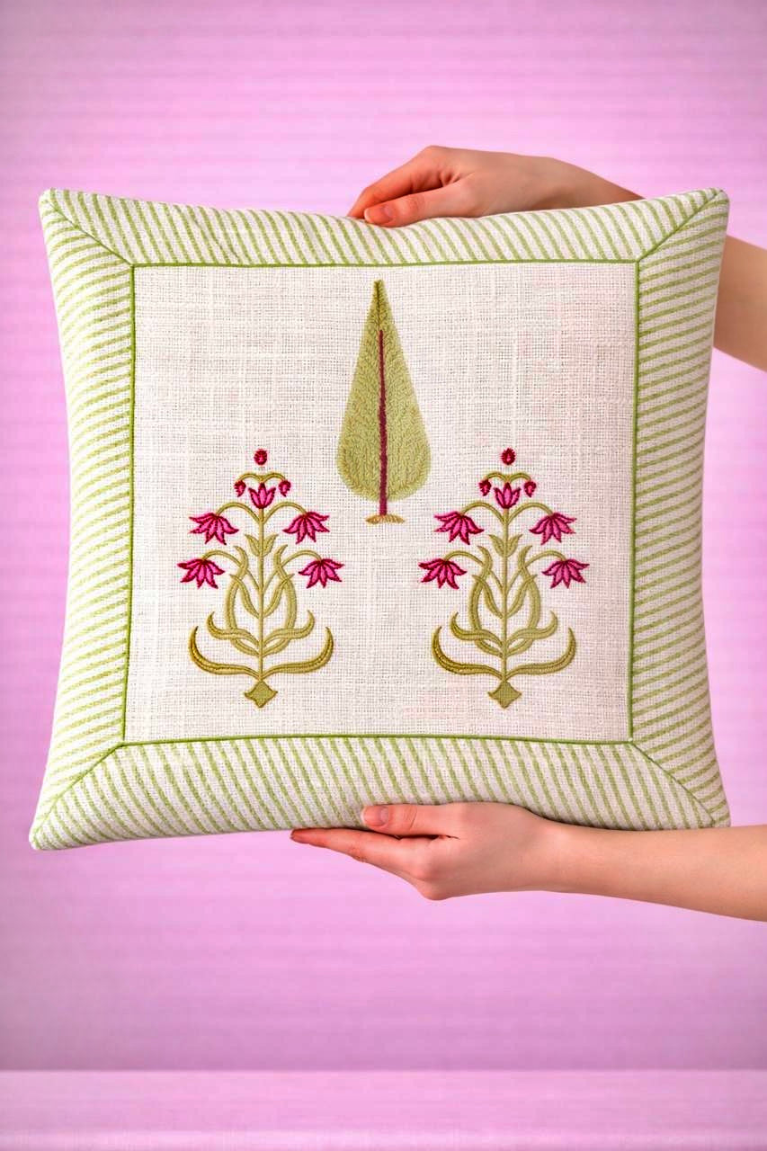 Pure tnt jute textured cotton cushion covers 16x16 inches (set of 5)