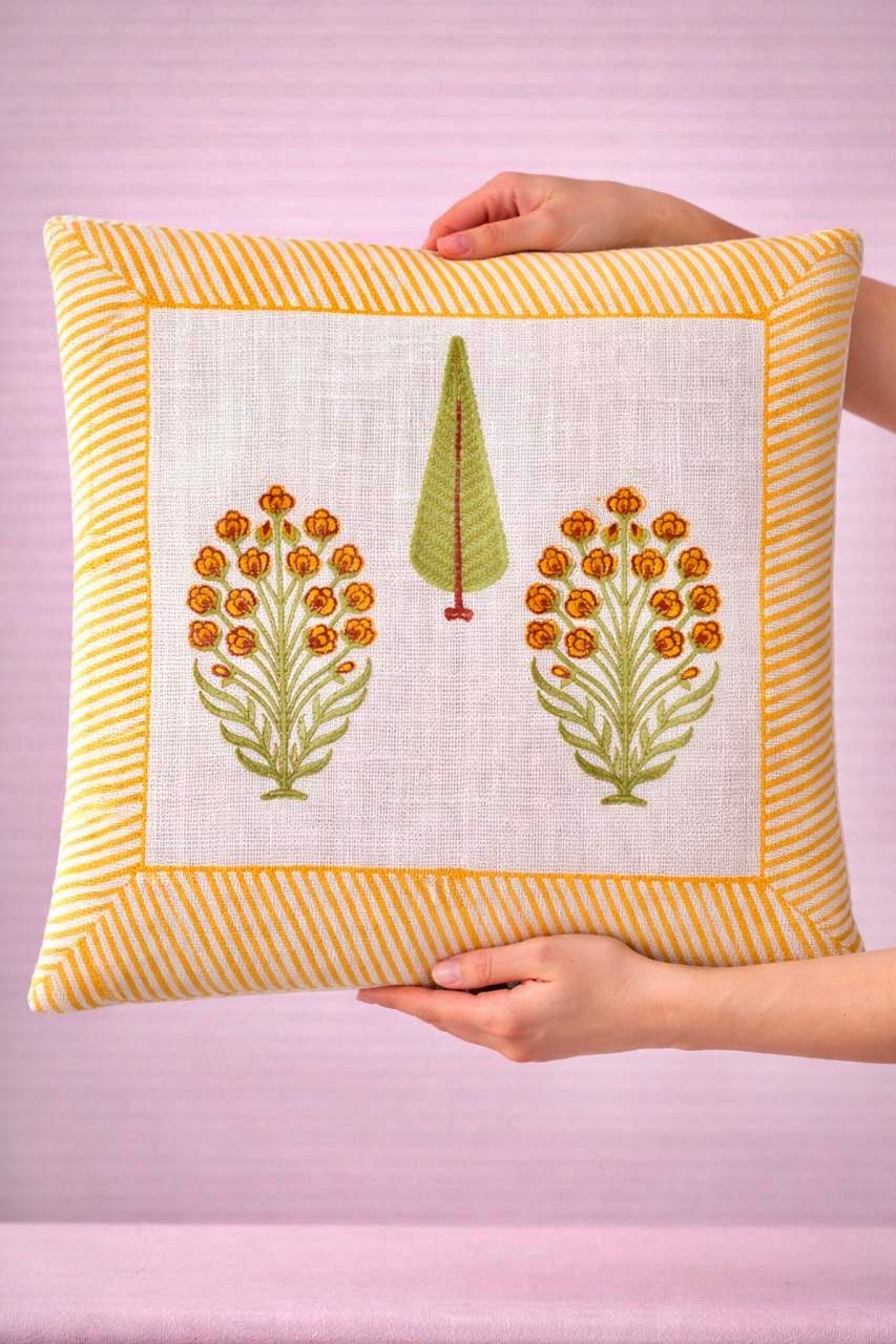 Pure tnt jute textured cotton cushion covers 16x16 inches (set of 5)