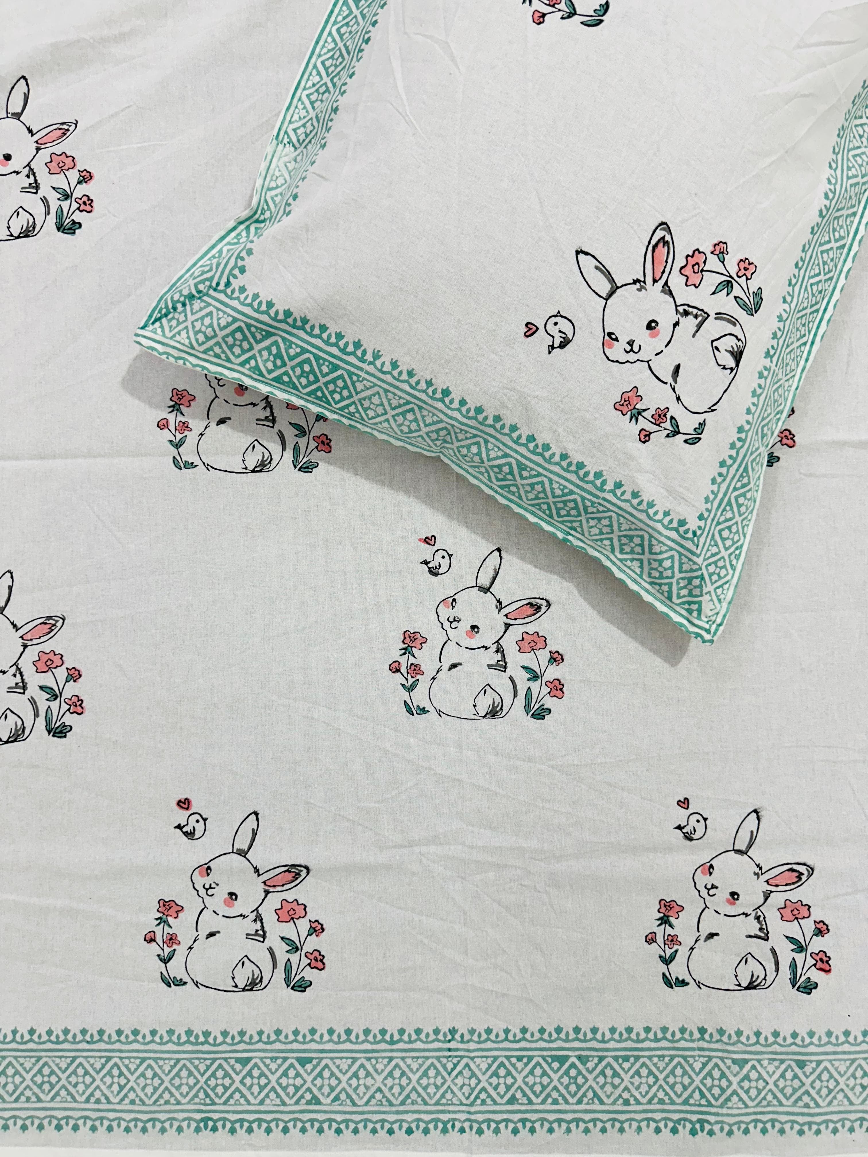 Pure cotton single bedsheets for kids (60x90 inches)