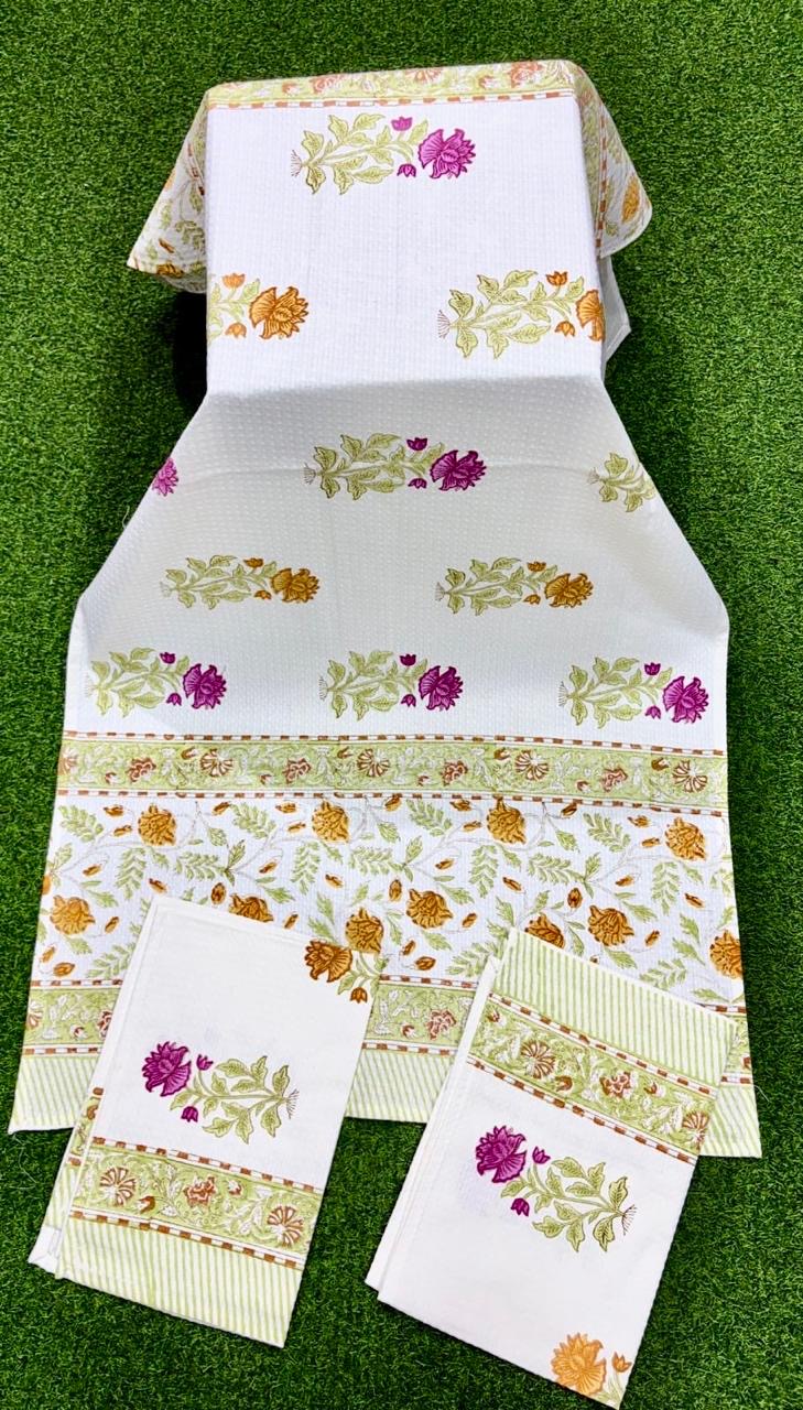 Pure cotton hand-block printed bath and hand towel combos