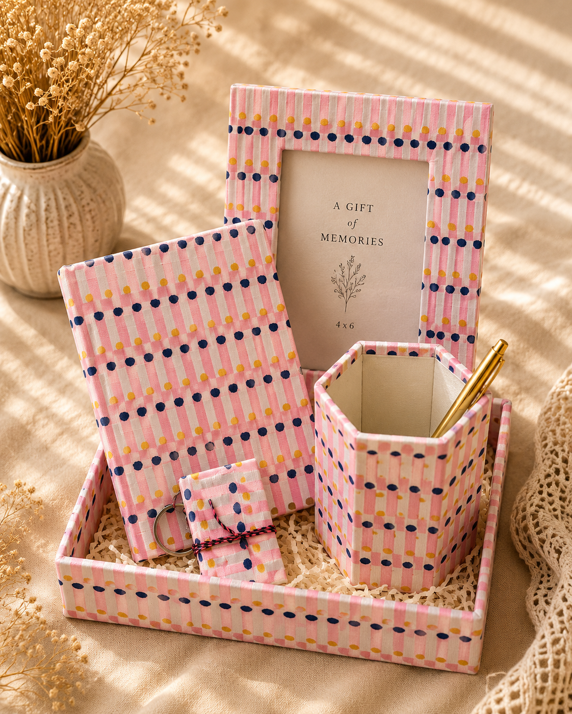 5 piece hand block printed gift combo