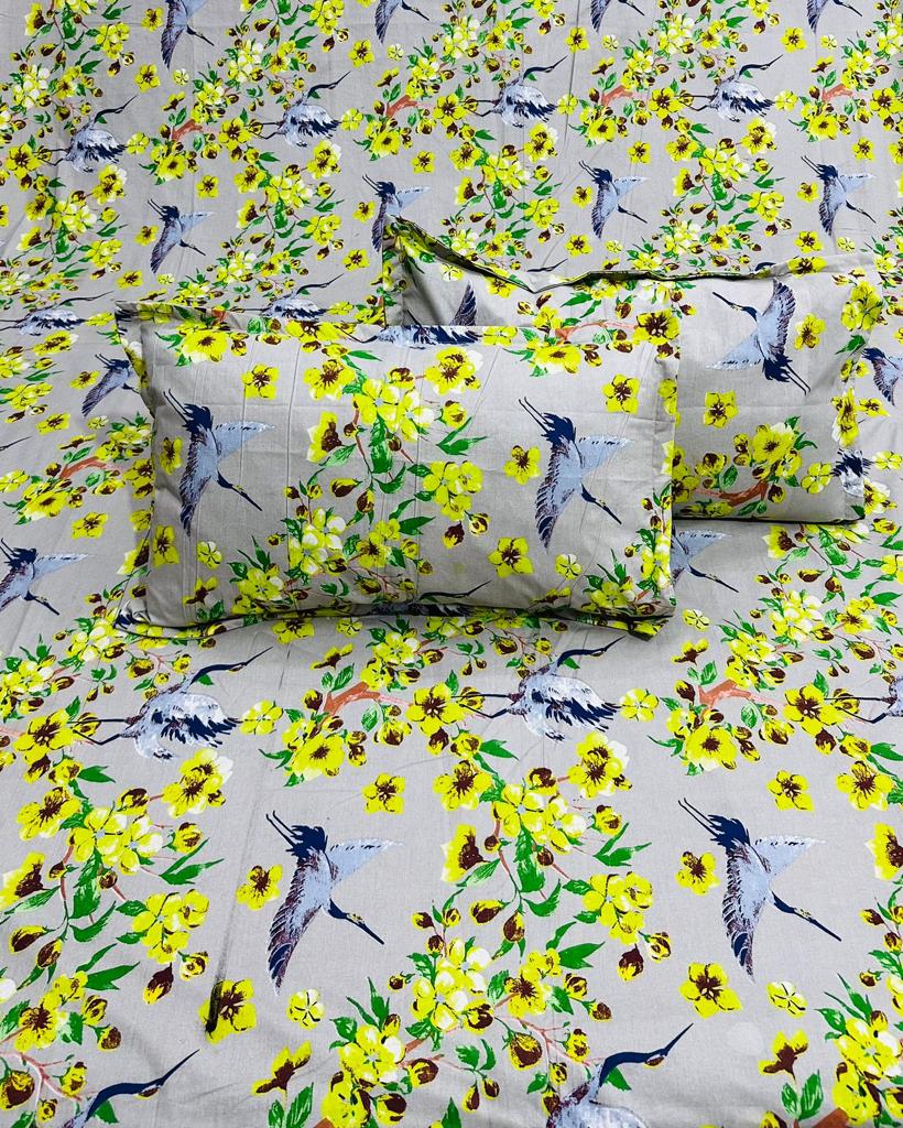 Pure cotton bedsheets double bedsheets with two pillow covers 100x108 inches