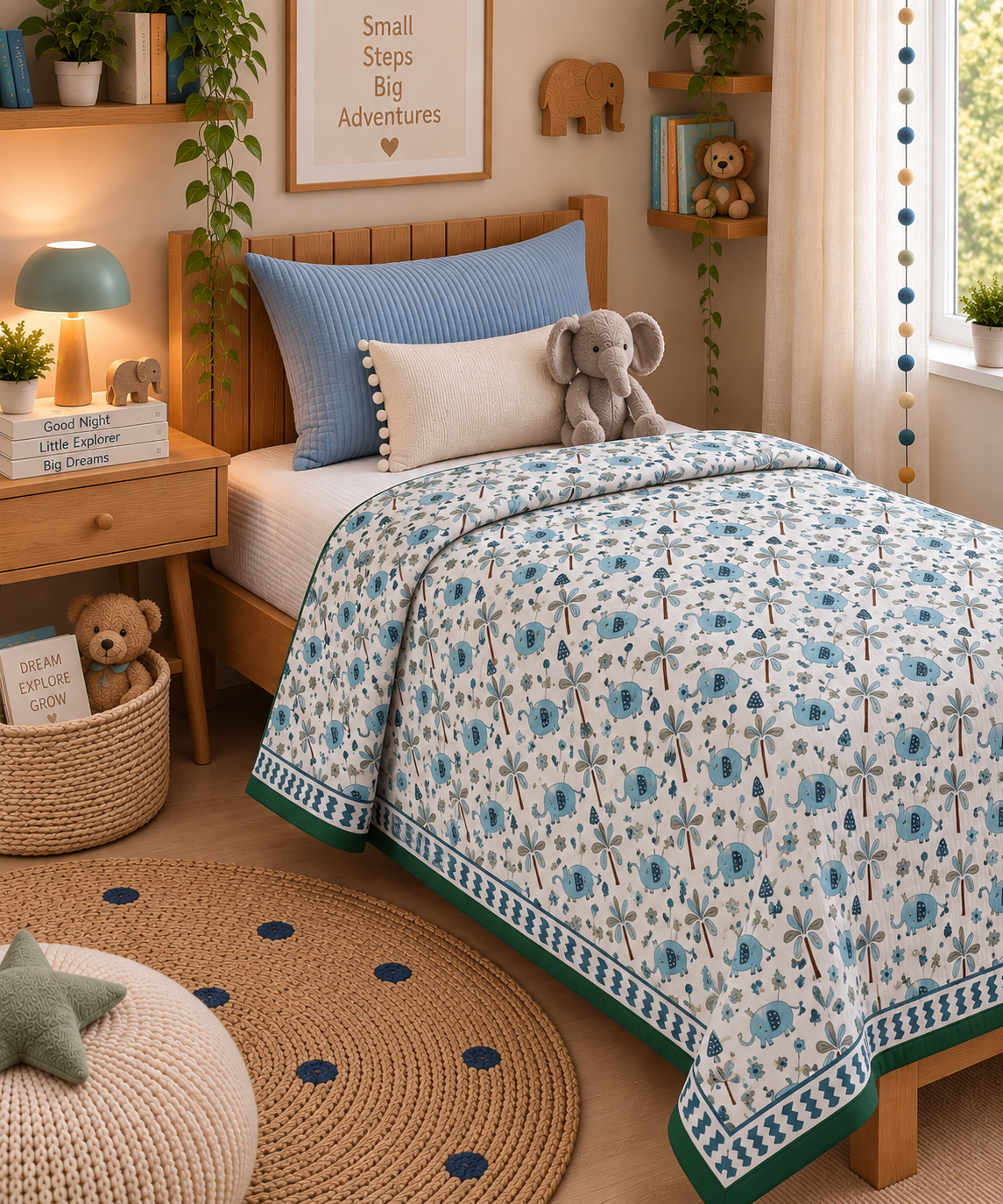 Pure mulmul cotton kids single dohar - 60x90 inches