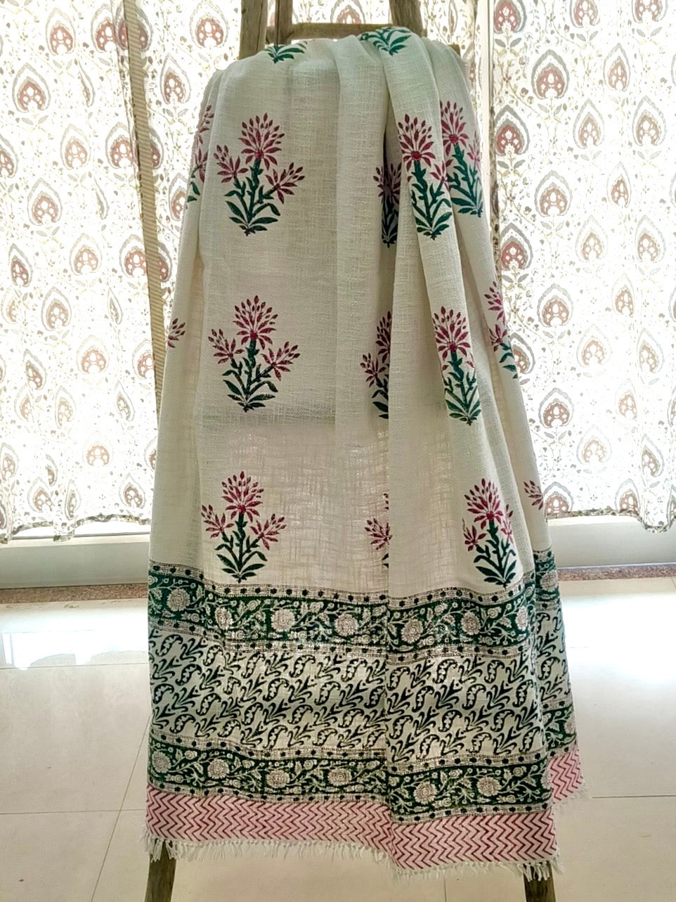 Pure cotton TNT slub hand-block printed sofa throws (50x72 inches)