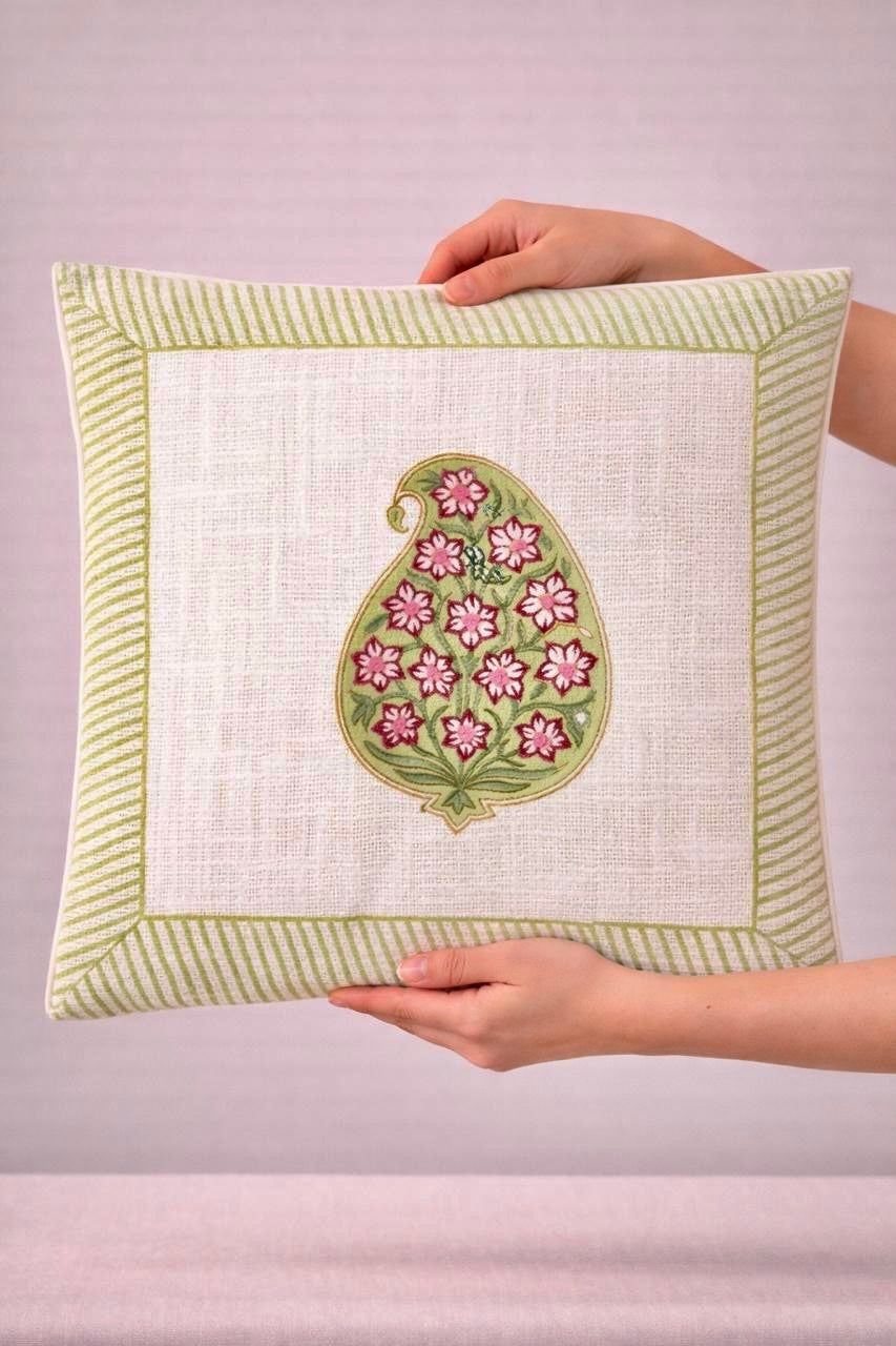 Pure tnt jute textured cotton cushion covers 16x16 inches (set of 5)