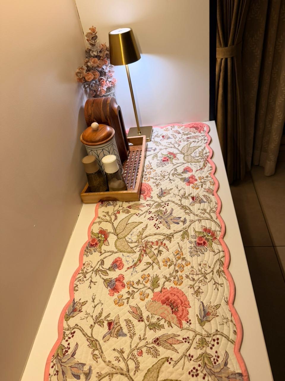 Pure cotton quilted table runners for 4 and 6 seater dining tables