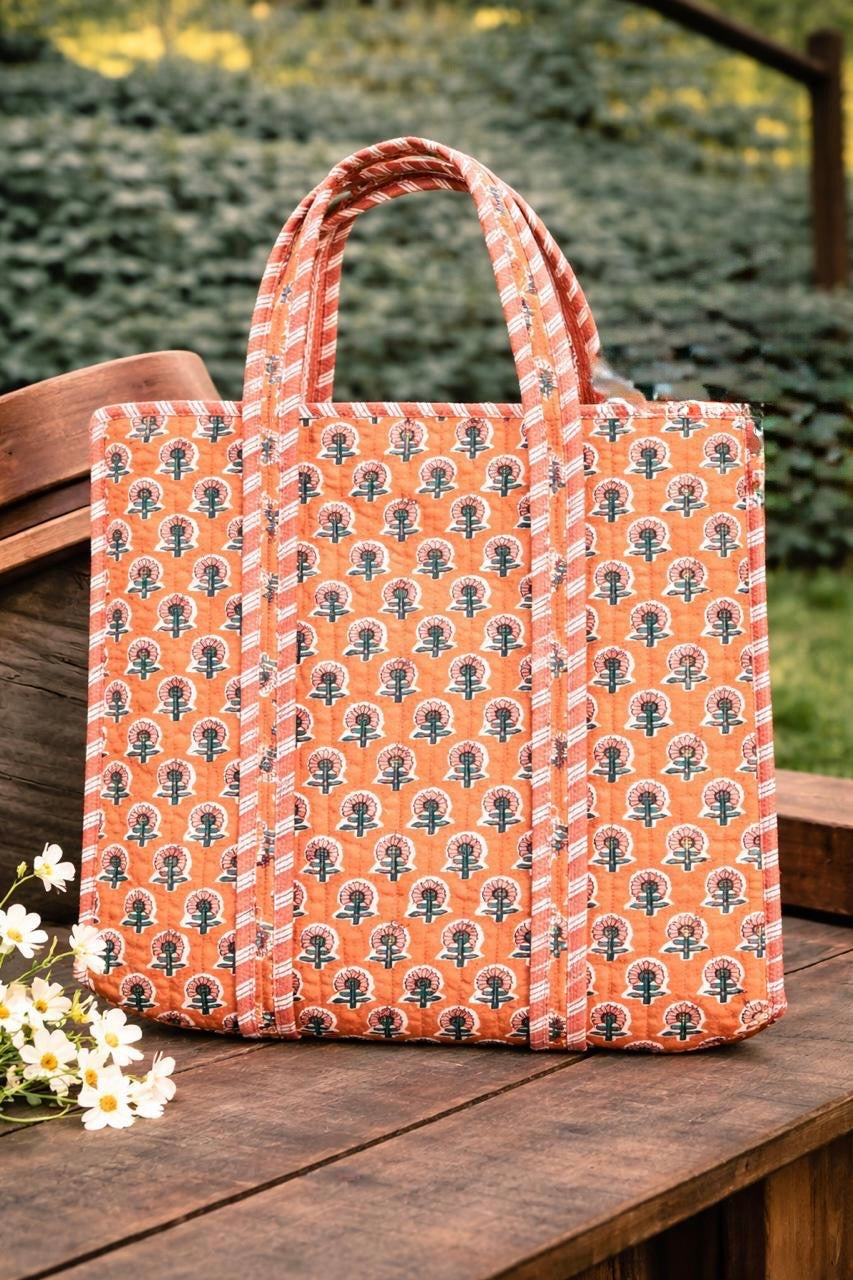 Pure cotton medium sized quilted bags 14x16 inches