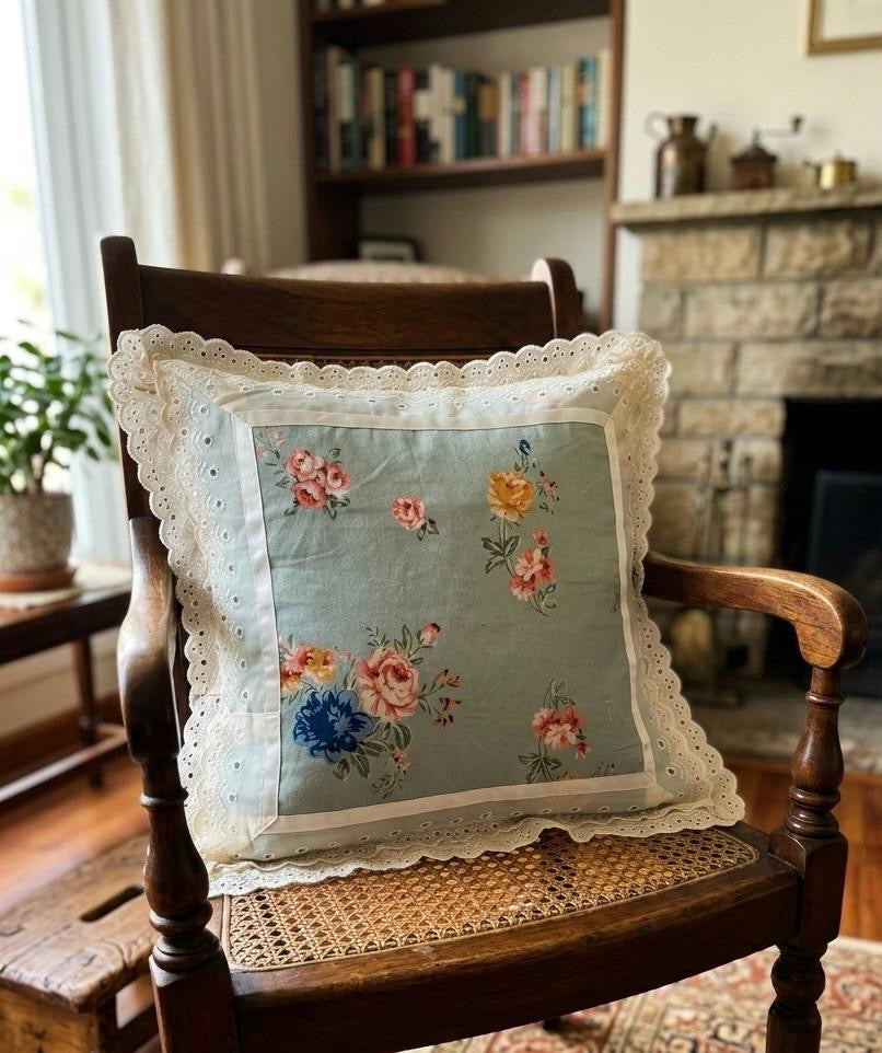 Pure cotton laced cushion covers - set of 2