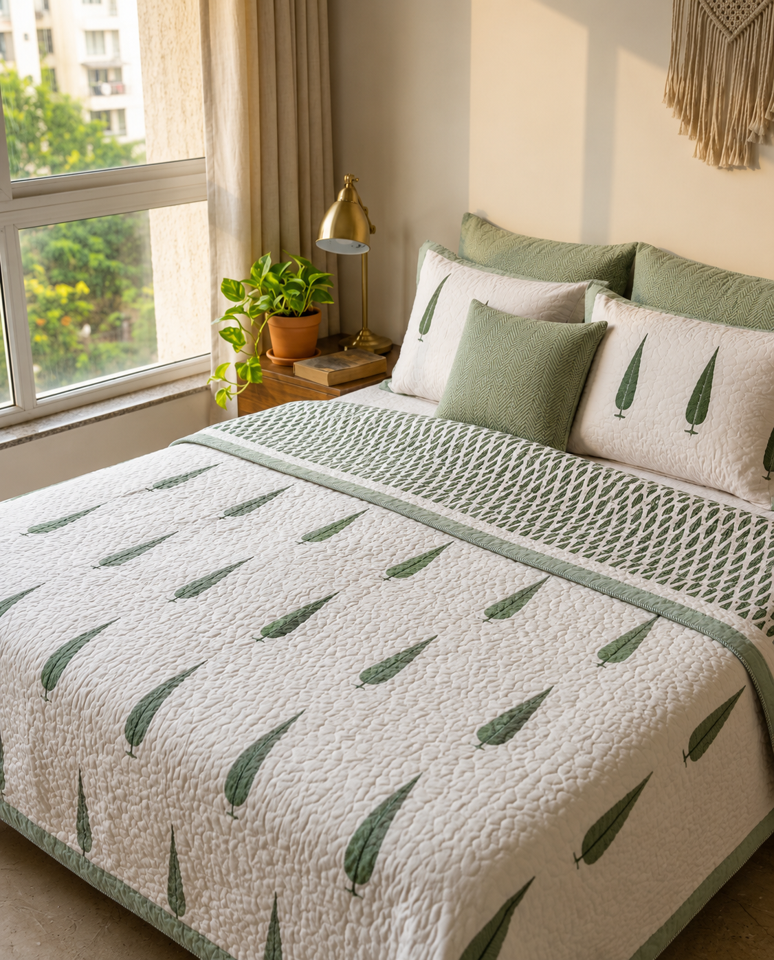 Pure mulmul cotton screen printed reversible double razai (90x108 inches)