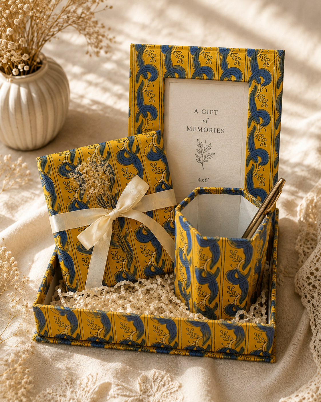 5 piece hand block printed gift combo