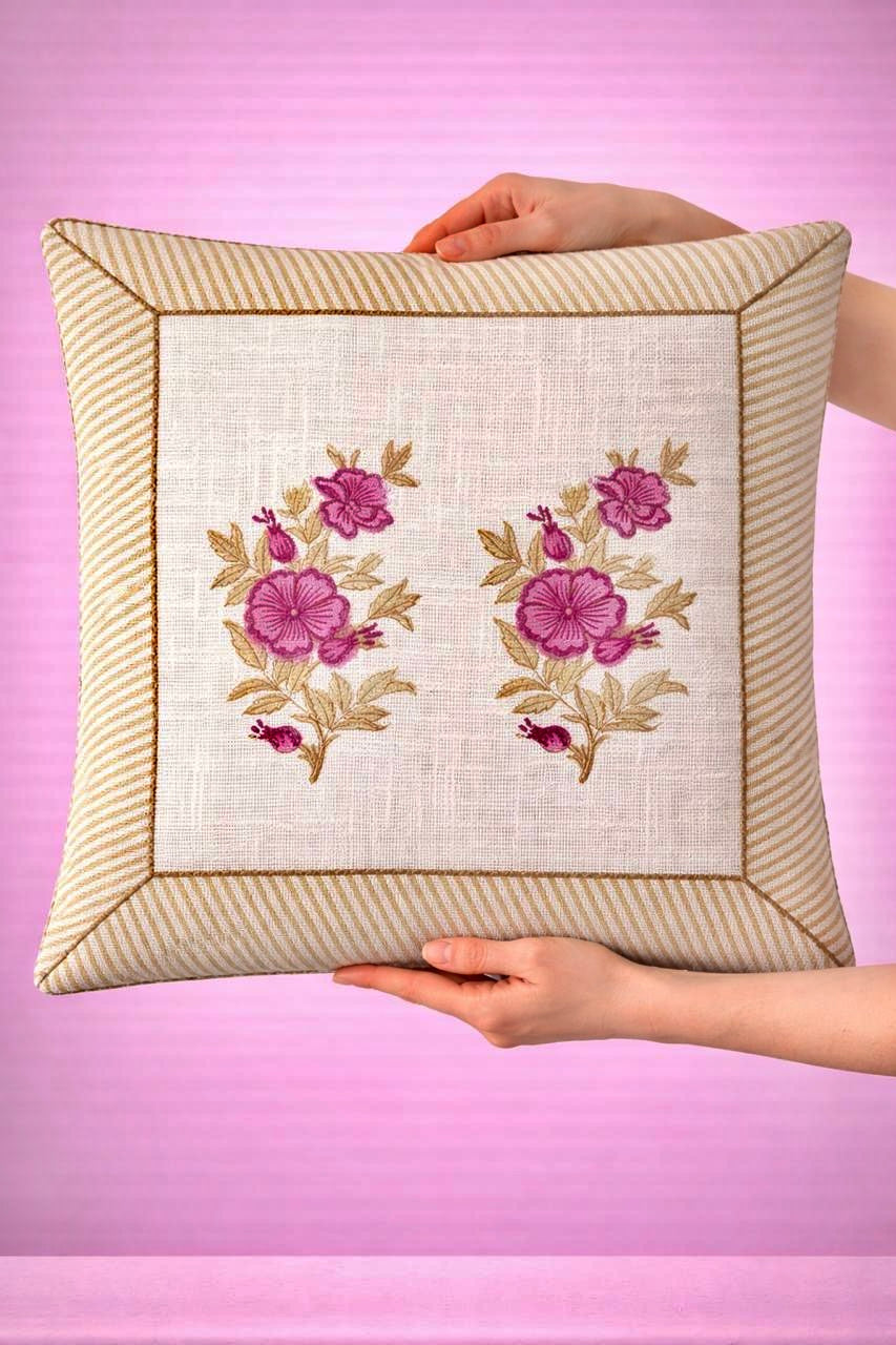 Pure tnt jute textured cotton cushion covers 16x16 inches (set of 5)