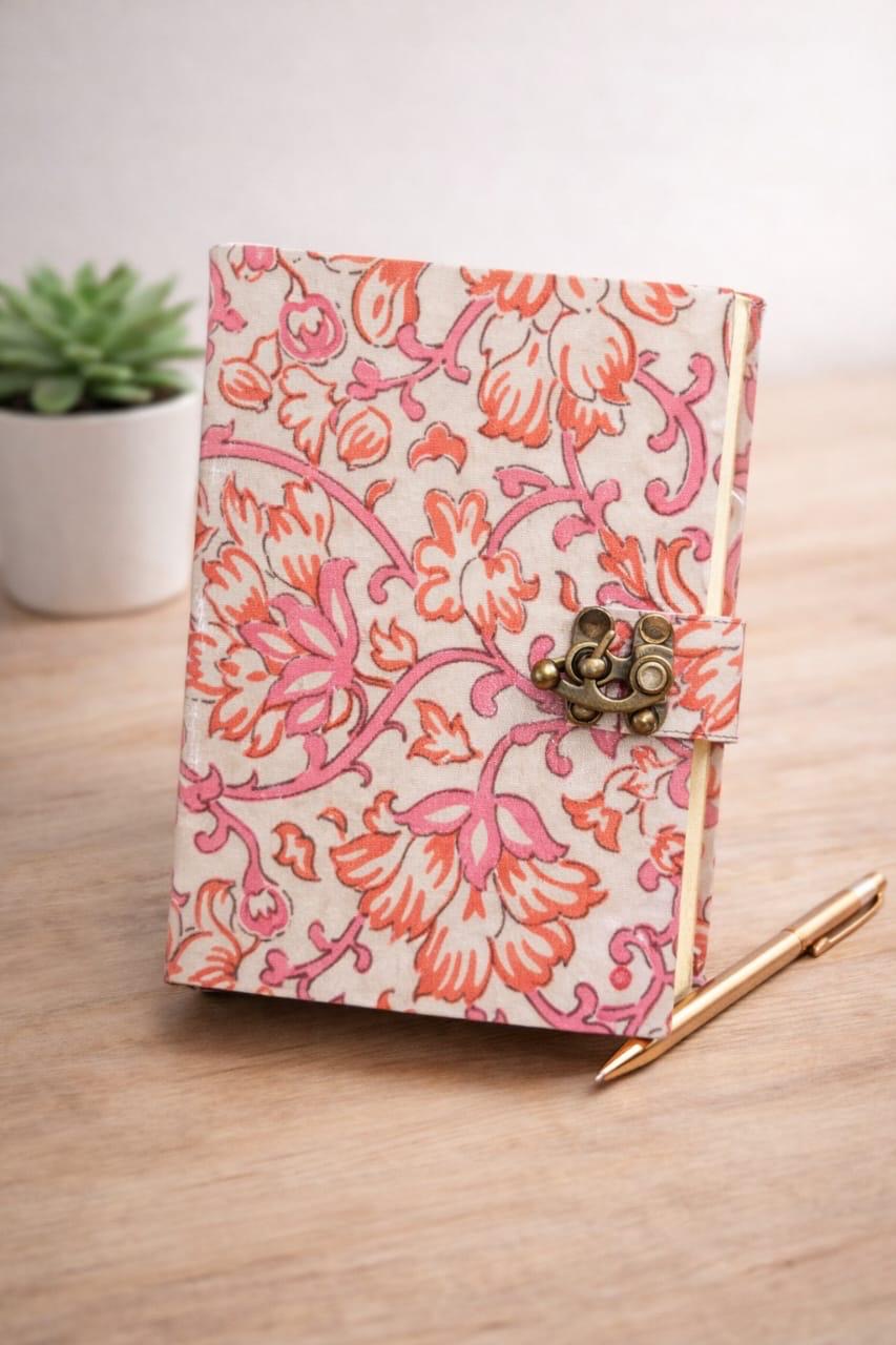 Handmade block printed journals 5x7 inches (200 pages)