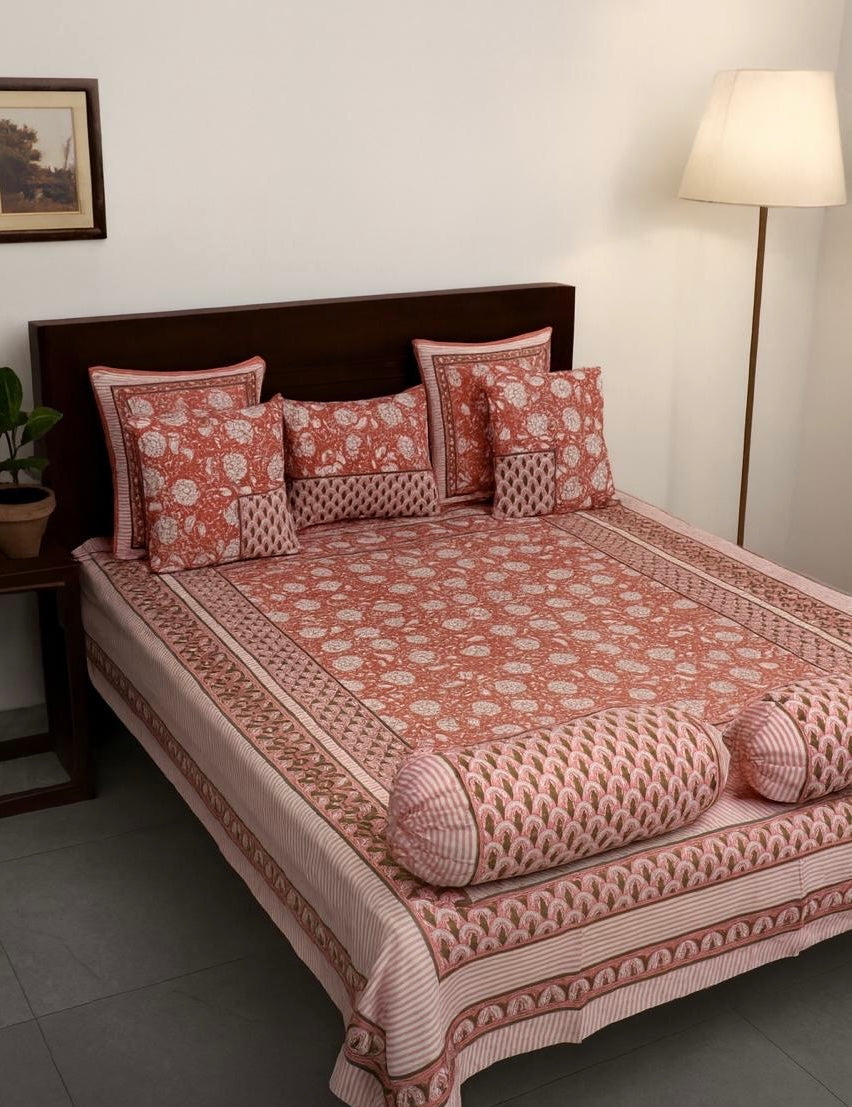 Pure cotton printed 8 piece traditional diwan sets