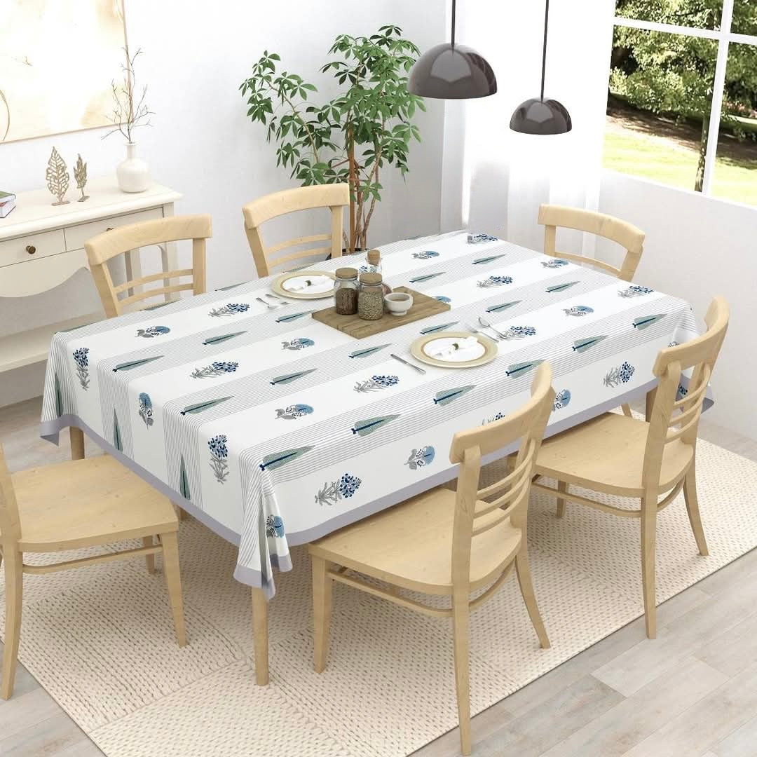 Pure cotton hand-block printed table covers for 4 and 6 seater dining tables (60x90 inches)