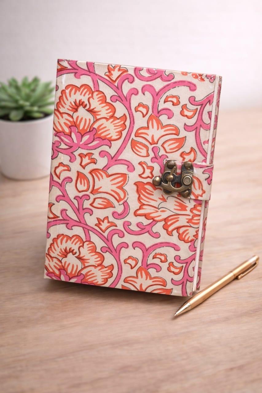 Handmade block printed journals 5x7 inches (200 pages)