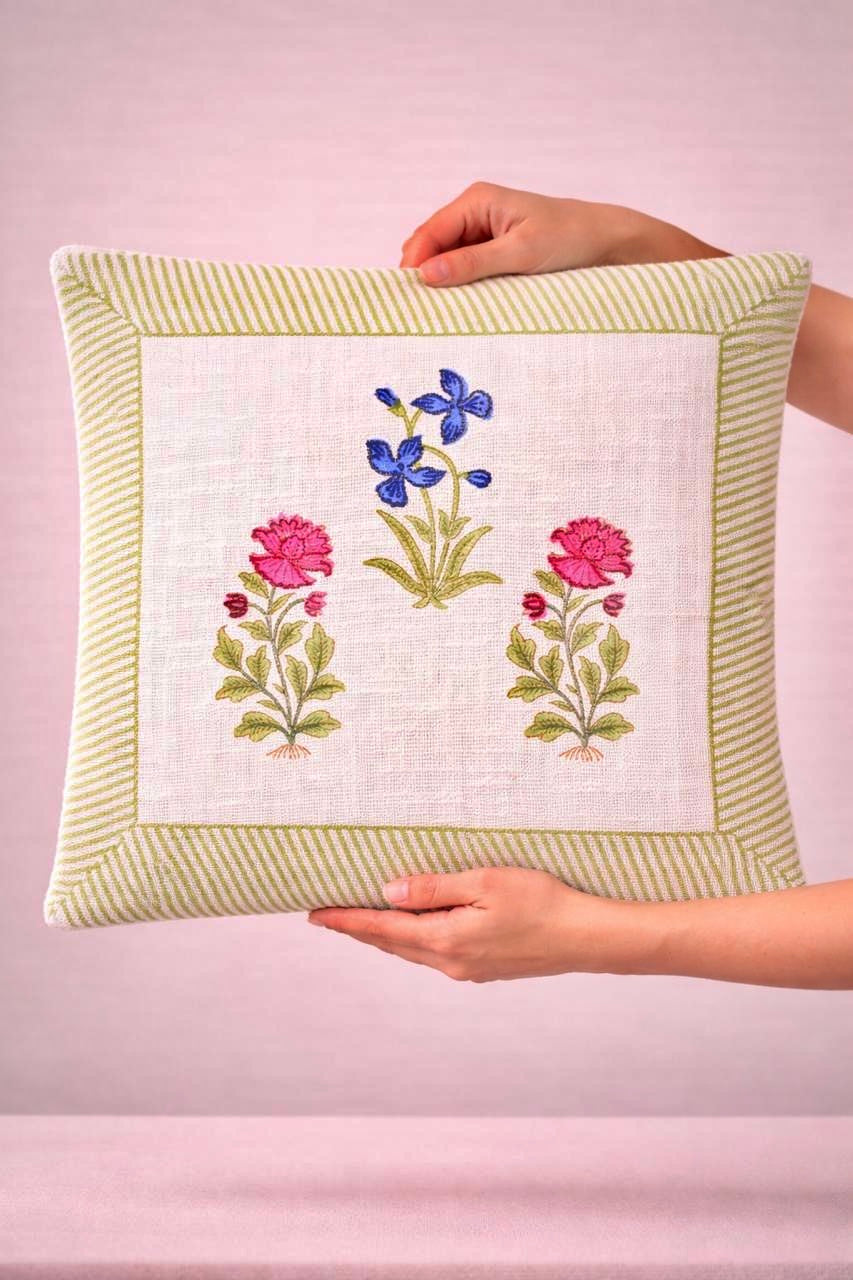 Pure tnt jute textured cotton cushion covers 16x16 inches (set of 5)