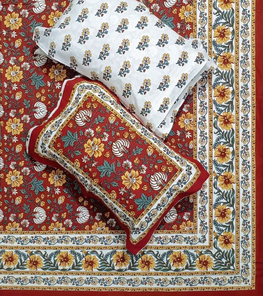 Pure cotton kalamkari bedsheet king size (95x108 inches)