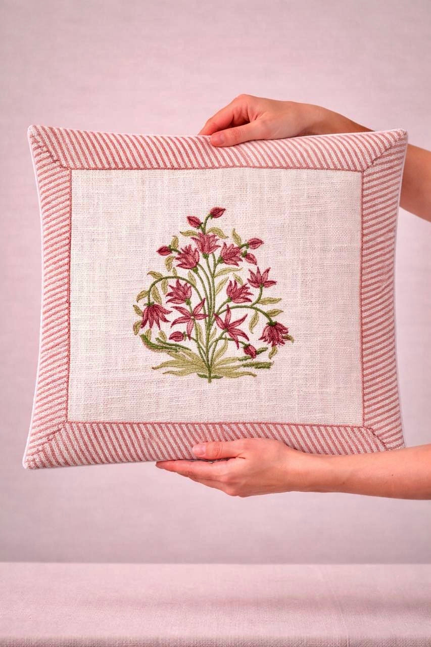 Pure tnt jute textured cotton cushion covers 16x16 inches (set of 5)