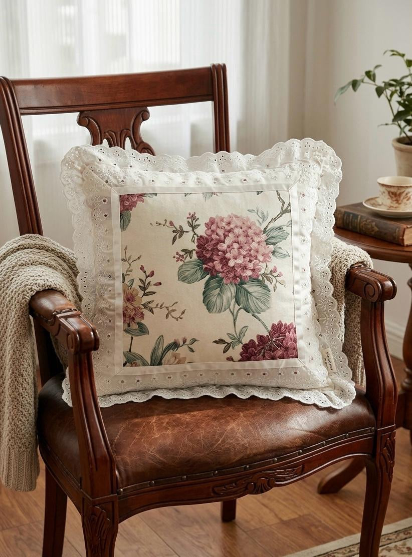 Pure cotton laced cushion covers - set of 2