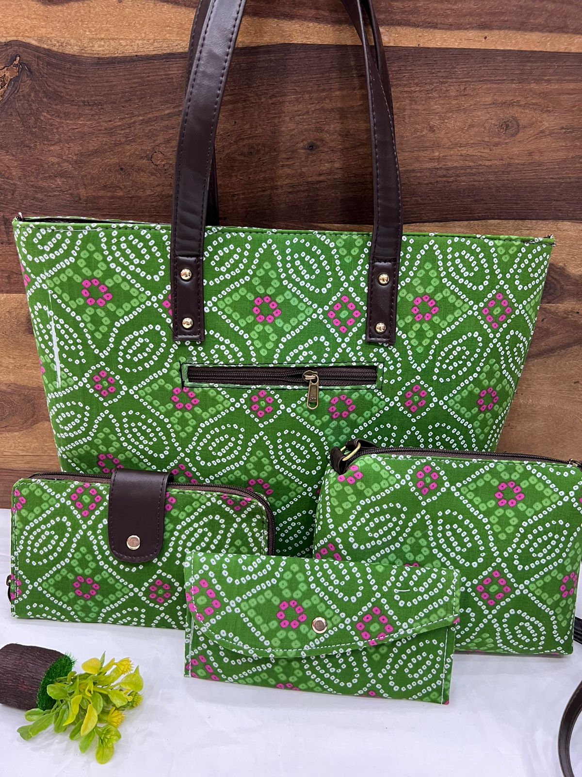 4 Piece printed fabric handbag combos