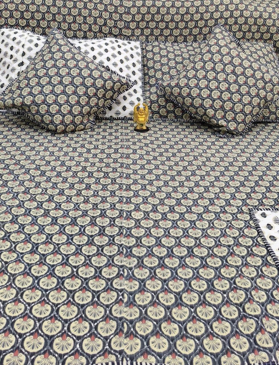 Pure cotton Quilted bedcover 5 piece bedding sets