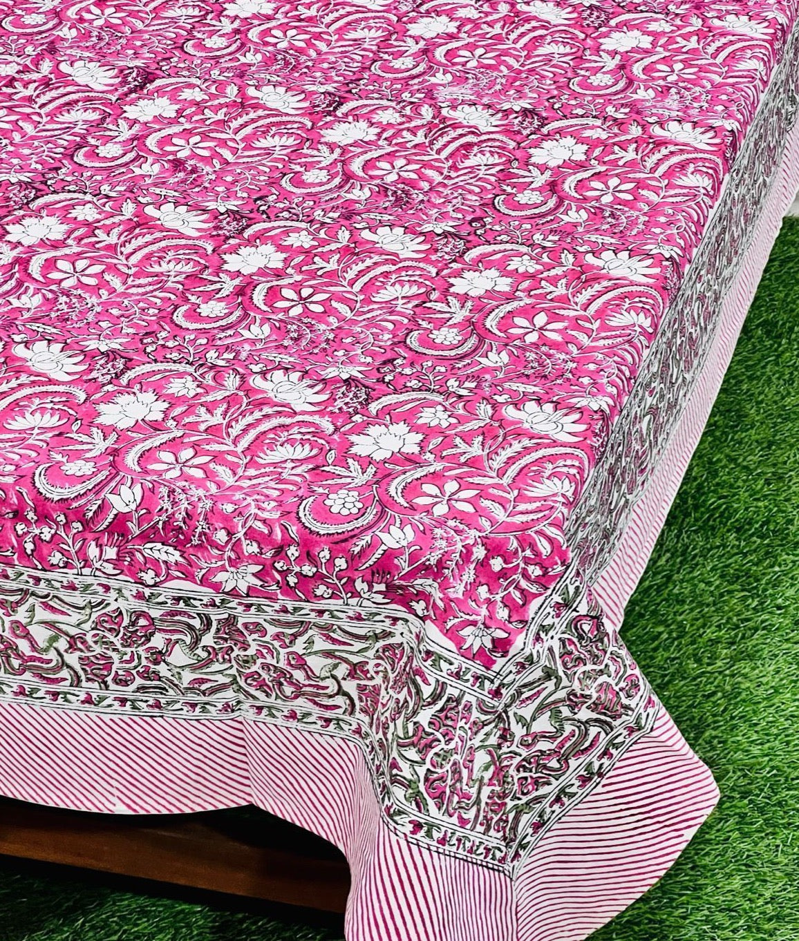 Pure cotton hand-block printed table covers for 4/6 seater dining tables (60x90 inches)