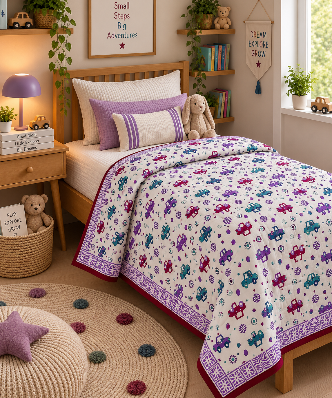 Pure mulmul cotton kids single dohar - 60x90 inches