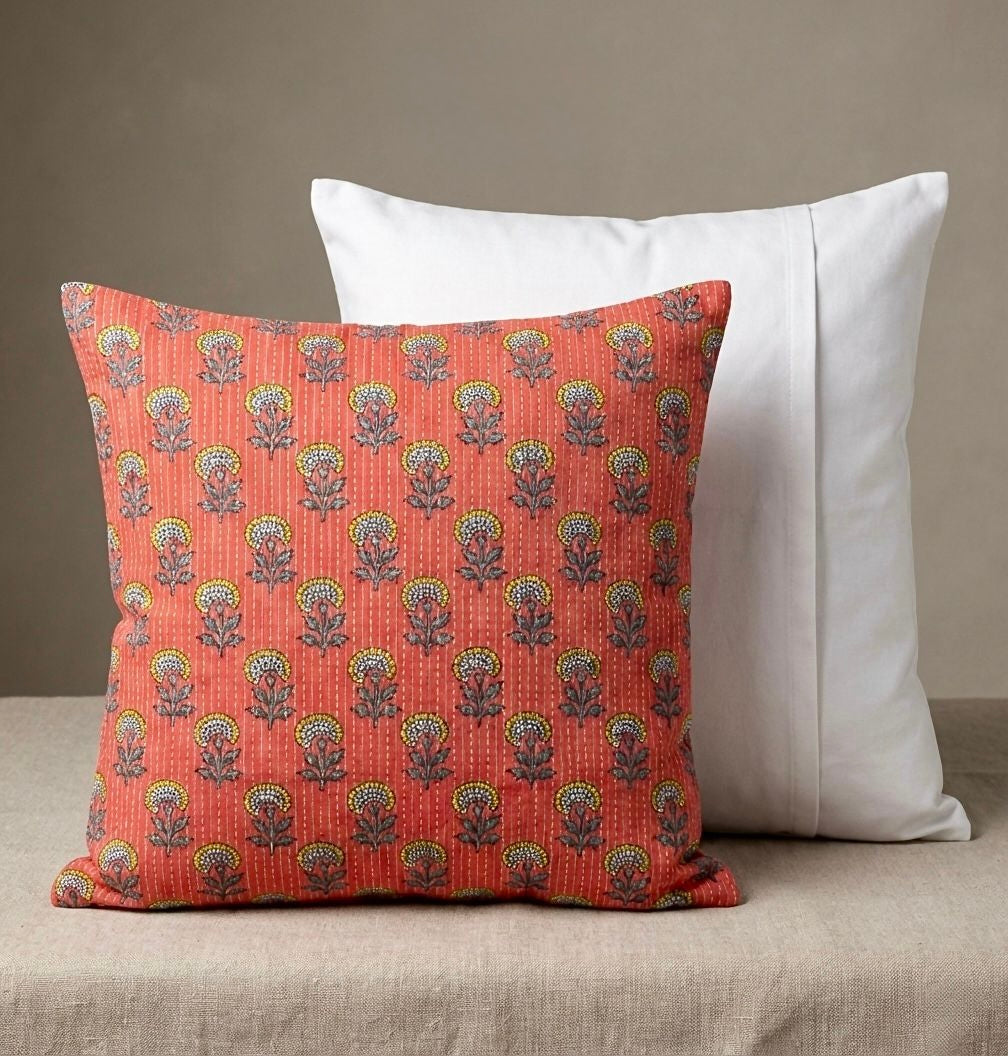Pure cotton large sized cushion covers - set of 2 (24x24 inches)