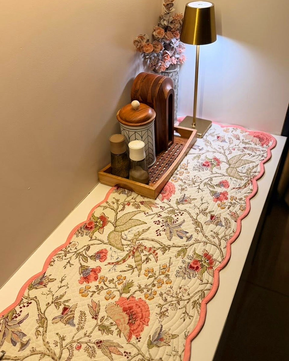 Pure cotton quilted table runners for 4 and 6 seater dining tables