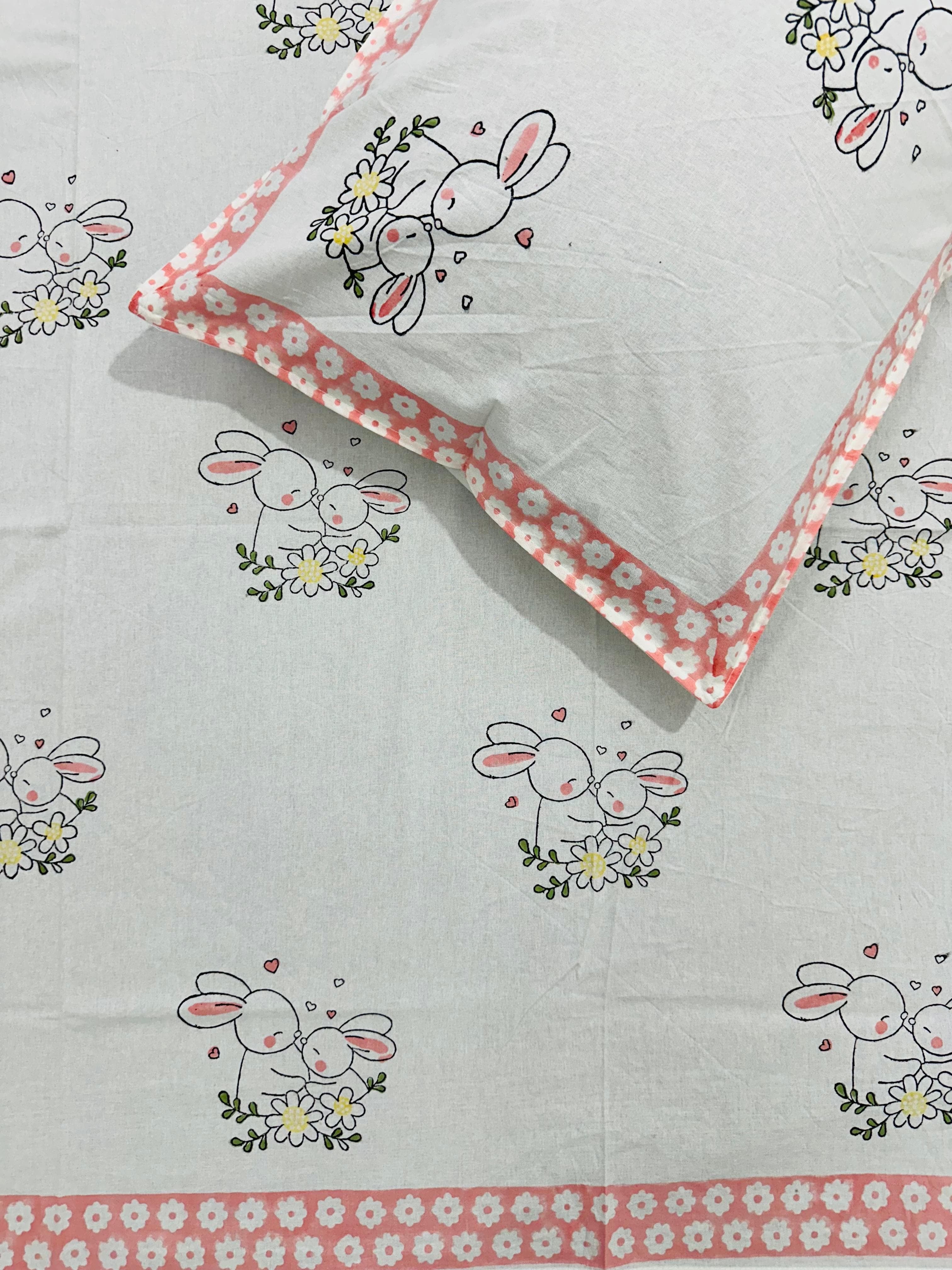 Pure cotton single bedsheets for kids (60x90 inches)