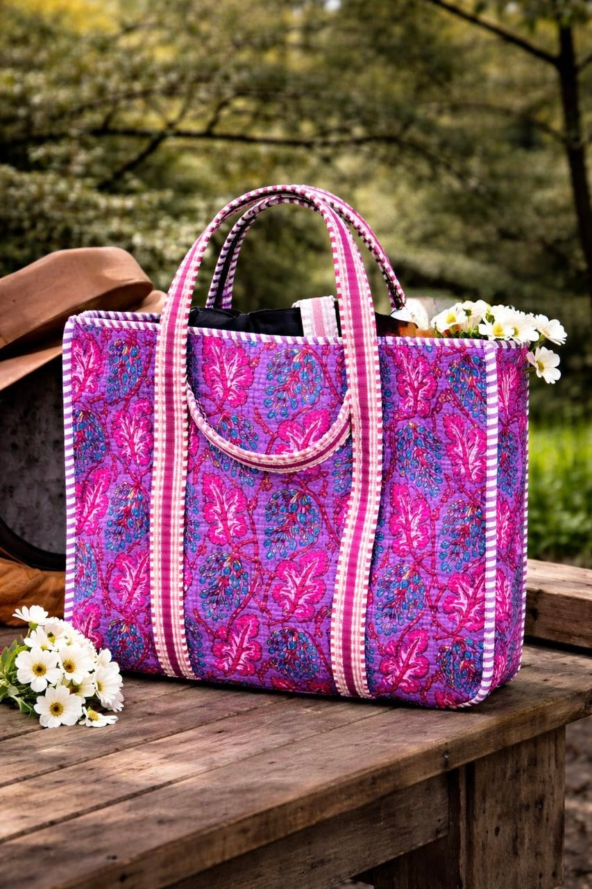 Pure cotton quilted bags (14x16 inches)