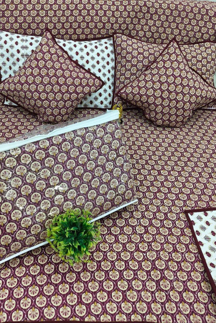 Pure cotton Quilted bedcover 5 piece bedding sets