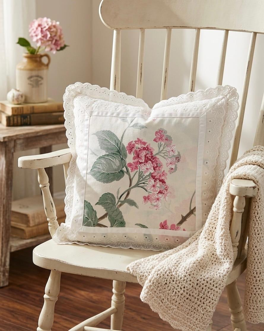 Pure cotton laced cushion covers - set of 2